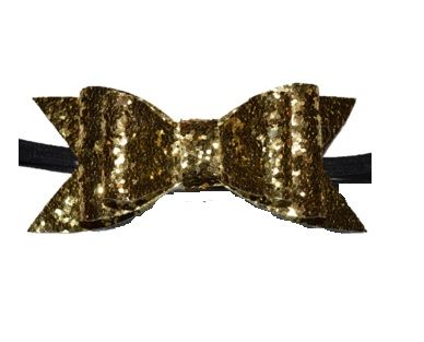 Bella's Thin Gold Glitter Bow | Bella's Bin