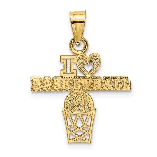 14K Yellow Gold Basketball Pendant