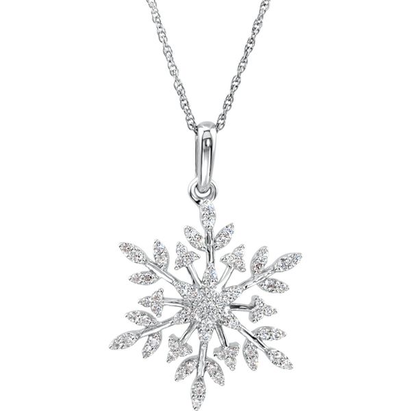 Sterling Silver Cubic Zirconia Snowflake Necklace | Midwest Family Jewelry