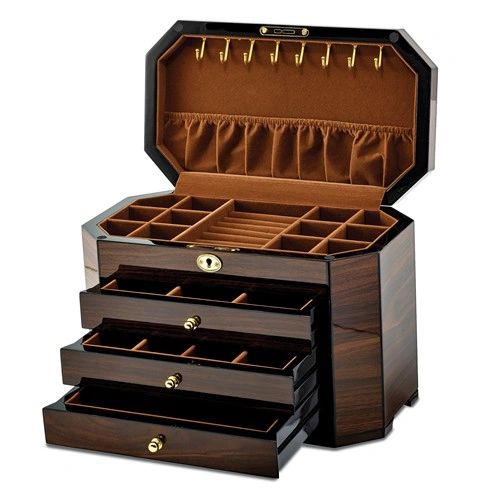 Walnut Wood Locking Jewelry Box | Midwest Family Jewelry