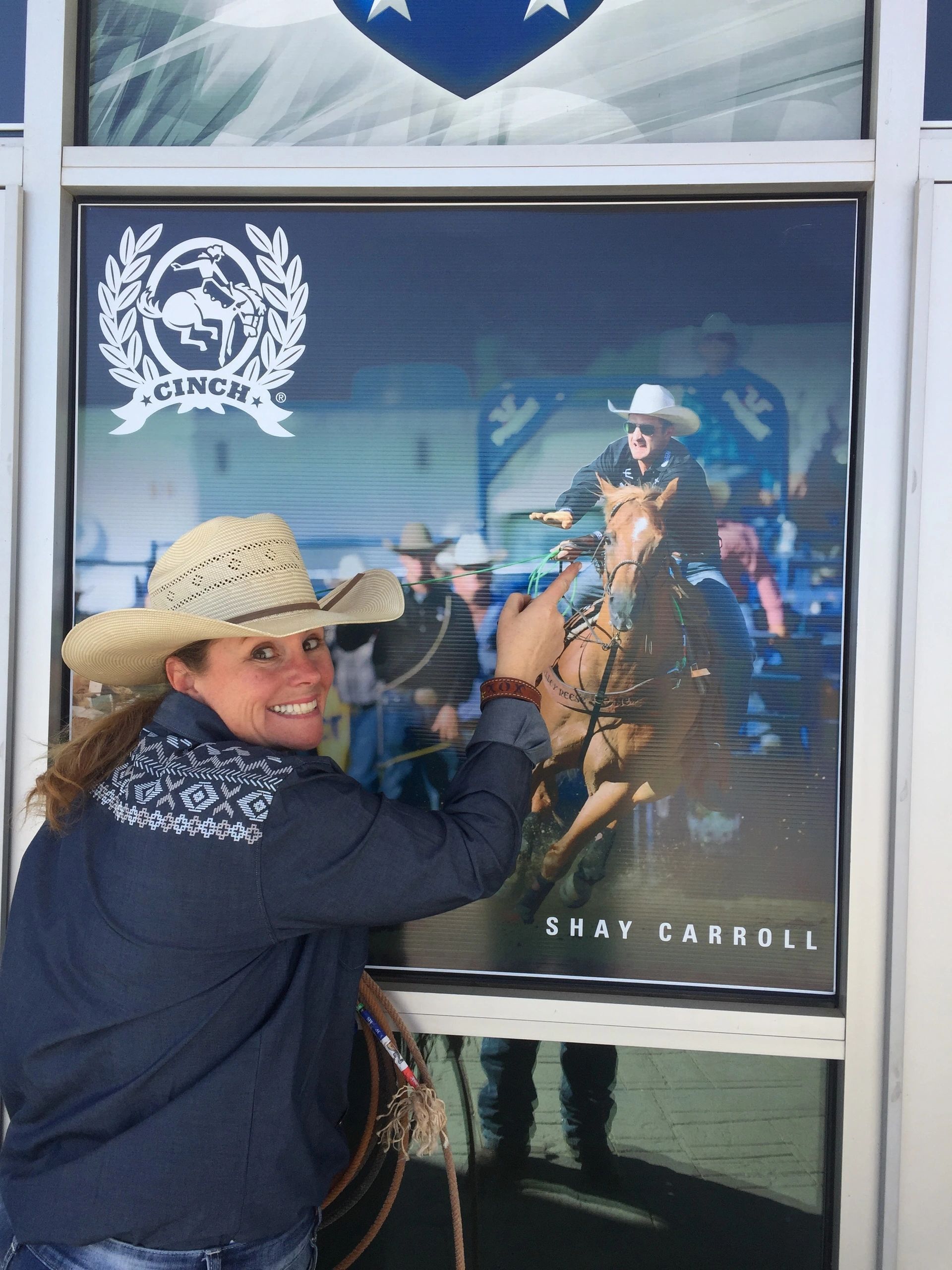 POinting at SHay Carroll USTRC finals 
in OKC