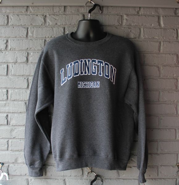 Ludington Old School Crew Neck Sweatshirt (Black Heather)