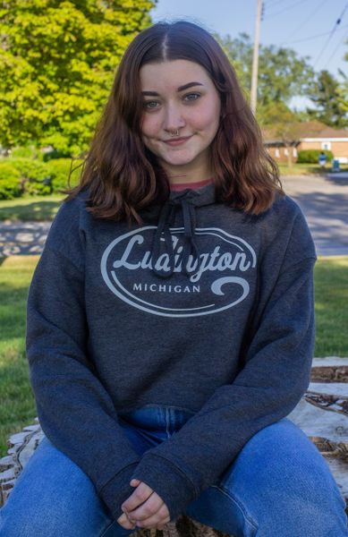 Women's Cropped Fleece Hoodie Ludington (Dark Grey Heather)