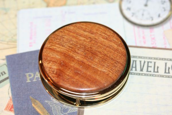 Large Magnifying Glass Paperweight - South American Canarywood - Handcrafted in 24 ct Gold Finish - Wood Paperweight - Desk Magnifier