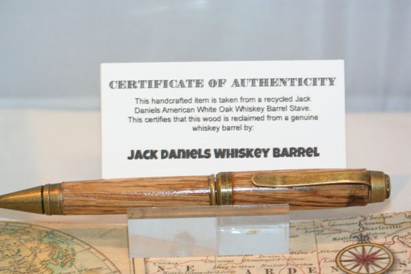Cigar Pen - Jack Daniels Whiskey Pen - Whiskey Pen - Whiskey Barrel Oak - Ballpoint Pen - Handmade - Journal Writing - Gift - Writing - Antique Nickel