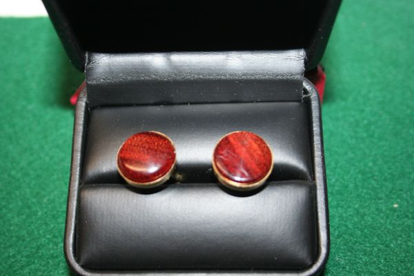 Handcrafted Bloodwood Hardwood 24 ct Gold Plated Cuff Links