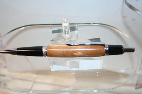 Executive Click Pen - Spalted Beech - Handcrafted - Wooden Pen - Pen - Chrome Finish