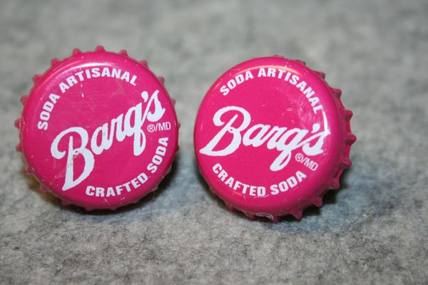 Handcrafted Cuff Links - Barq's Artisinal Spiced Cherry Soda Pop Cap (Canadian) Cufflinks with Bright 24ct G