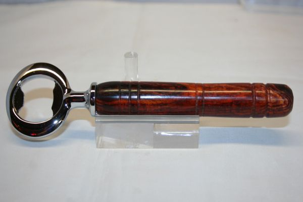 Handcrafted Cocobolo Heavy Duty Chrome Bottle Opener