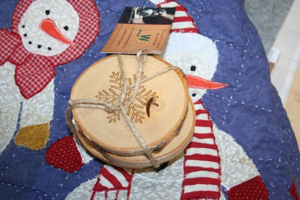 Engraved Coasters - White Birch Coasters - Christmas Coasters - Handcrafted Live Edge White Birch - Wooden Coasters - Sealed Coasters