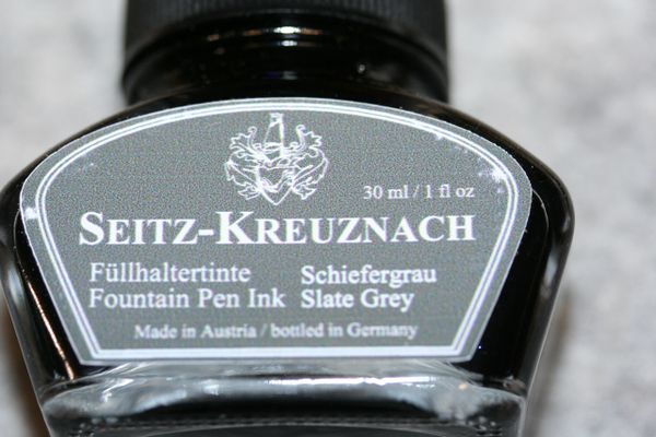 Fountain Pen Ink - Slate Grey Fountain Pen Ink - Seitz-Kreuznach Ink - Grey Pen Ink - Slate Grey - Slate Gray - Ink Bottle