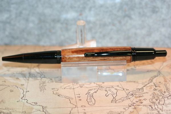 Wood Pen - Hawaiian Toon - Executive Click Pen - Handmade - Journal Writing - Hawaiian Gift - Handcrafted Pen - Desk Pen - Black Chrome