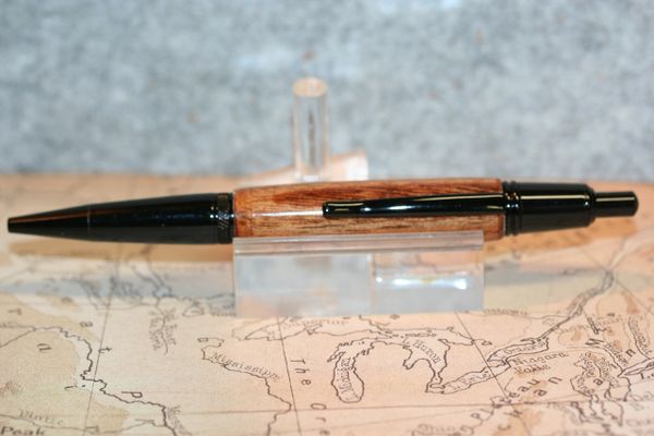 Wood Pen - Hawaiian Toon - Executive Click Pen - Handmade - Journal Writing  - Hawaiian Gift - Handcrafted Pen - Desk Pen - Black Chrome