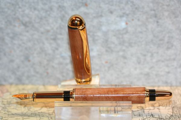 Fountain Pen - Sedona Fountain Pen - Handmade - Wood Pen - Apple Fruit Wood - Pen - Handcrafted - Desk Pen - Writing - Titanium Gold Plate