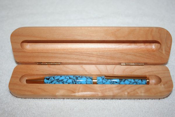 Pen Box - Handcrafted Wooden Maple Single Pen Box