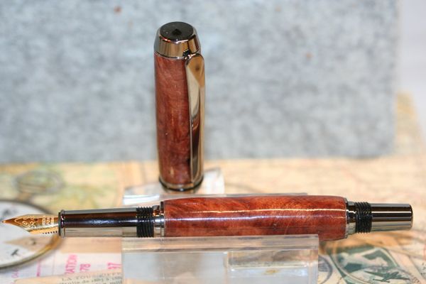 Fountain - Redwood Lace Burl - Baron Pen - Wood Pen - Handmade - Handcrafted Pen - Desk Pen Journaling - Black Titanium | pens,unique gifts,writing,gifts,fountain pen