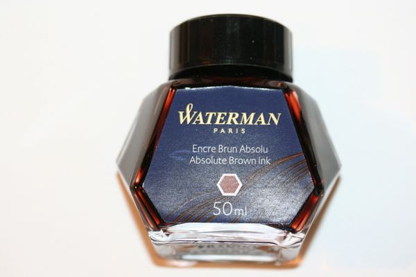 Waterman Bottled Ink Fountain Pen Ink - Absolute Brown Ink - Brown Ink - 50 mL Bottle