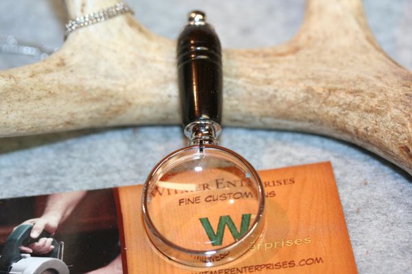 Magnifying Glass Pendant - African Blackwood - Pendant - Handcrafted Mini Magnifying Pendant - Magnifier - Necklace - Jewelry - Chrome