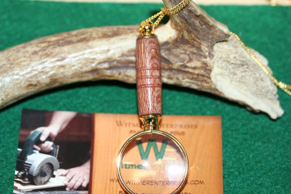Magnifying Glass - Hawaiian Macadamia Nut - Pendant - Magnifying Pendant - Magnifier - Necklace - Magnifier - Jewelry 24ct Gold Plate