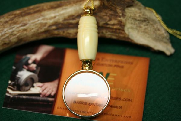 Magnifying Glass Pendant - Banded Ivory Tru Stone - Pendant - Mini Magnifying Pendant - Necklace - Jewelry - Magnifying Glass - 24K Gold