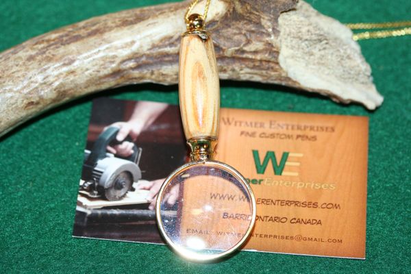 Magnifying Glass - Ft Bragg Barracks WWII Pine Flooring - Pendant - Magnifying Pendant - Necklace - Magnifier - Jewelry - 24ct Gold Plate