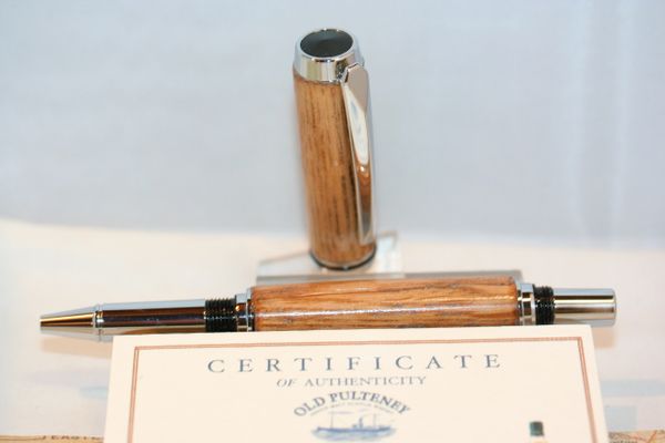 Roller Ball Pen - Jr Gentlemen Pen - Old Pulteney Scotch Whisky - Wood Pen - Pen - Writing - Whiskey Barrel Pen - Journaling - Chrome