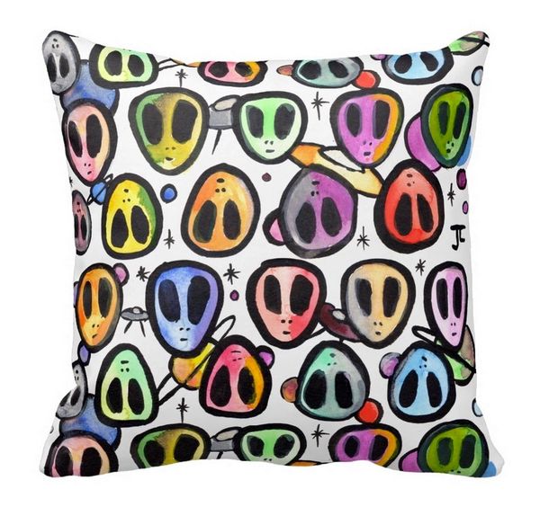 Alien Graffix Pattern Pillow