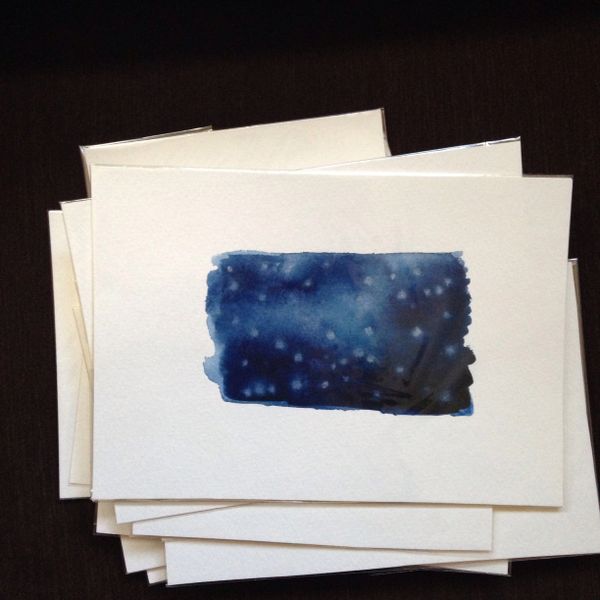 Night sky original mini watercolor