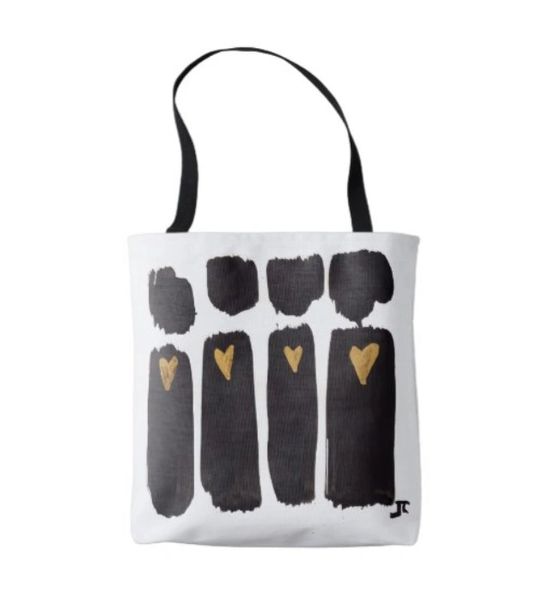 Heart People Black & Gold tote