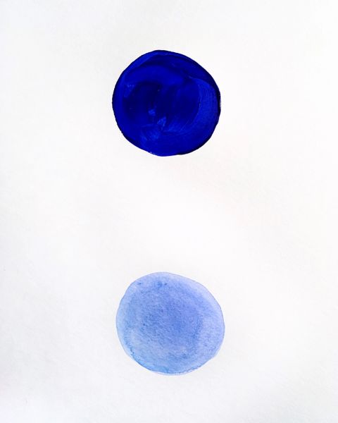 Blue particle 9x12" acrylic original