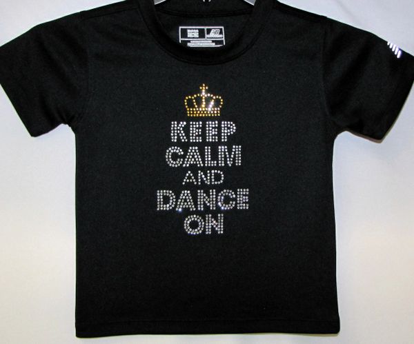 Keep Calm and Dance On Rhinestone Tee