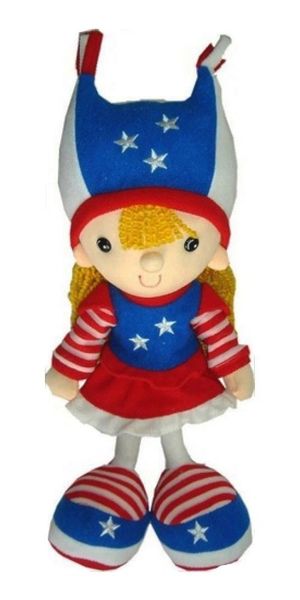 USA GIRL KICKIN' PLUSH DOLL .. SIZE : 15" X 6" INCHES .. NEW