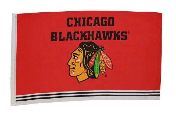 CHICAGO BLACKHAWKS 3' X 5' FEET NHL HOCKEY FLAG BANNER .. NEW AND IN A PACKAGE