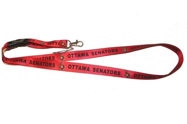 OTTAWA SENATORS NHL HOCKEY LOGO RED LANYARD KEYCHAIN PASSHOLDER .. 24" INCHES LONG .. NEW
