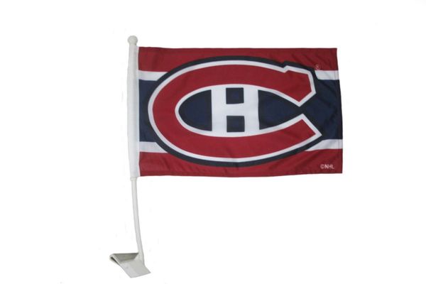 MONTREAL CANADIENS NHL HOCKEY LOGO HEAVY DUTY CAR FLAG .. SIZE: 12" X 18" INCHES ..NEW