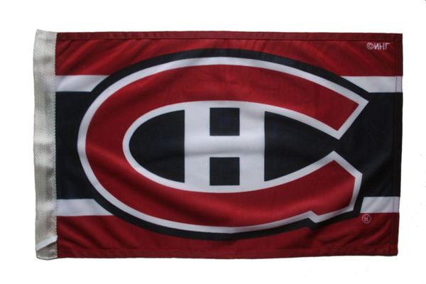 MONTREAL CANADIENS NHL HOCKEY LOGO HEAVY DUTY CAR FLAG WITH SLEEVE WITHOUT STICK .. NEW