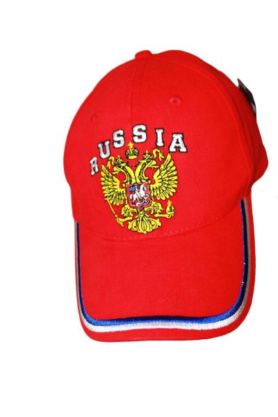 RUSSIA RED 2 - HEAD EAGLE EMBOIDERED HAT CAP ..NEW