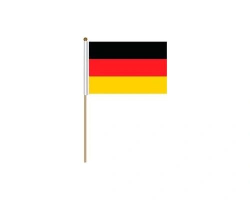 GERMANY PLAIN COUNTRY STICK FLAG BANNER ON A 2 FOOT WOODEN STICK.. SIZE : 12" X 18" INCHES.. NEW