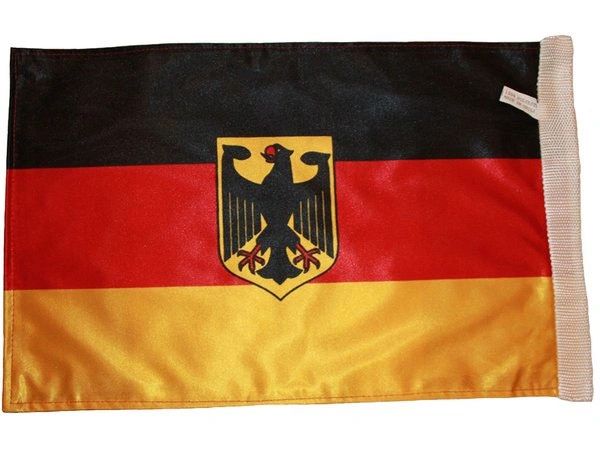 GERMANY WITH EAGLE COUNTRY HEAVY DUTY CAR FLAG WITH SLEEVE WITHOUT STICK.. SIZE : 12" X 18" INCHES.. NEW
