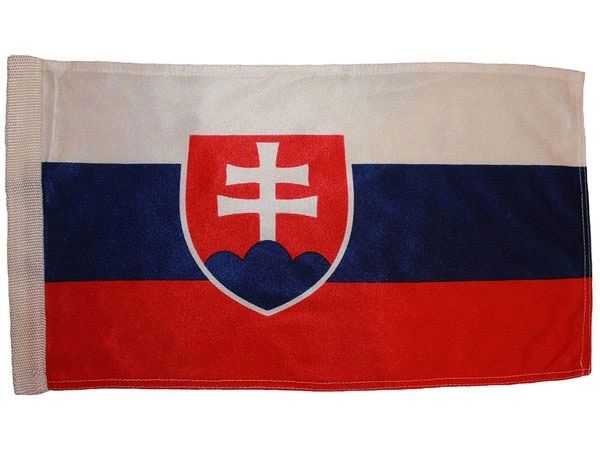 SLOVAKIA COUNTRY HEAVY DUTY CAR FLAG WITH SLEEVE WITHOUT STICK.. SIZE : 12" X 18" INCHES.. NEW