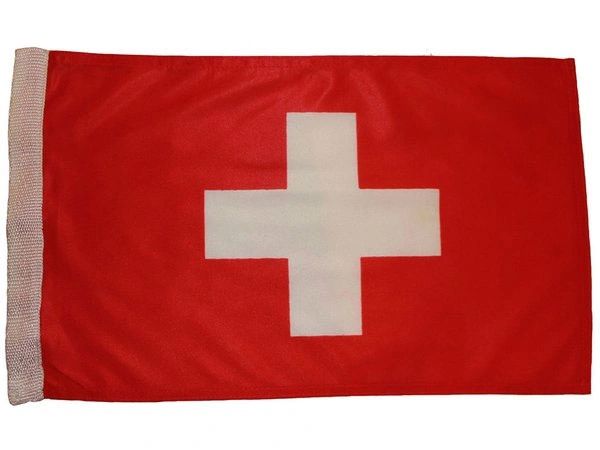 SWITZERLAND COUNTRY HEAVY DUTY CAR FLAG WITH SLEEVE WITHOUT STICK.. SIZE : 12" X 18" INCHES.. NEW