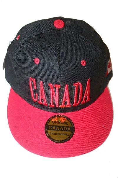CANADA BLACK RED COUNTRY FLAG HIP HOP HAT CAP .. NEW