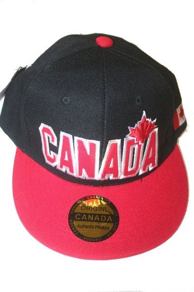 CANADA BLACK RED COUNTRY FLAG WITH MAPLE LEAF HIP HOP HAT CAP .. NEW