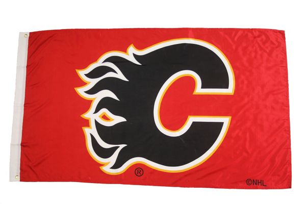 CALGARY FLAMES 3' X 5' FEET NHL HOCKEY LOGO FLAG BANNER