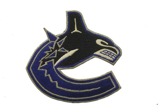 VANCOUVER CANUCKS EMBROIDERED Iron - On PATCH CREST BADGE .. SIZE : 3" x 2.9" Inch