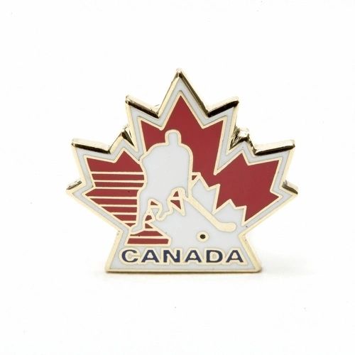 MAPLE LEAF CANADA HOCKEY METAL LAPEL PIN BADGES .. NEW AND IN A PACKAGE