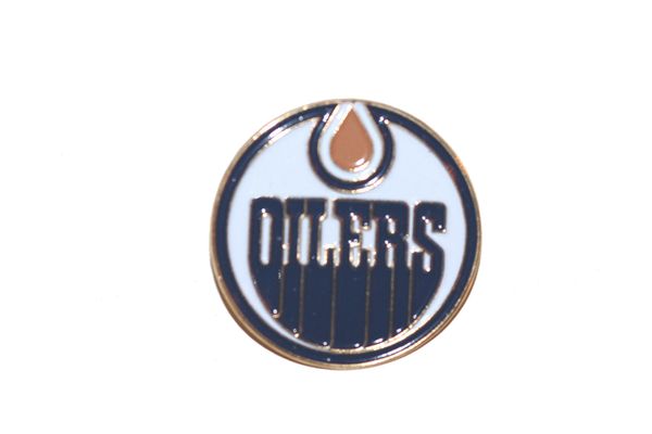 EDMONTON OILERS NHL LOGO METAL LAPEL PIN BADGE .. NEW AND IN A PACKAGE