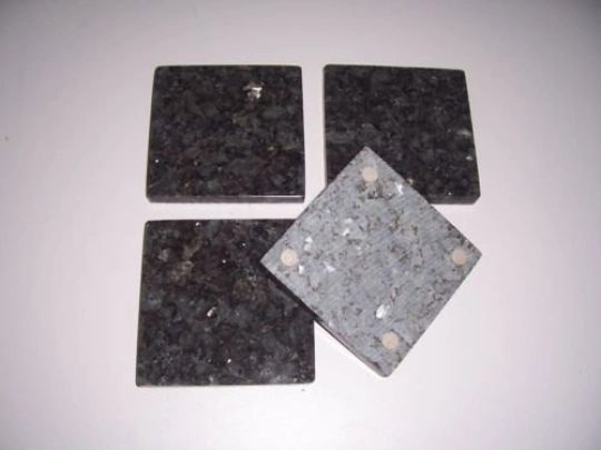 Natural Blue Pearl Granite Stone Coasters Set of 4