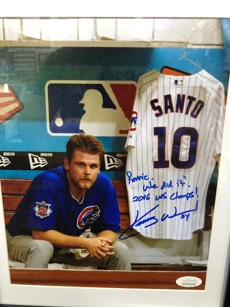 Kerry Wood Autographed 8x10 Inscribed Ronnie, We Did It! 2016 WS Champs JSA