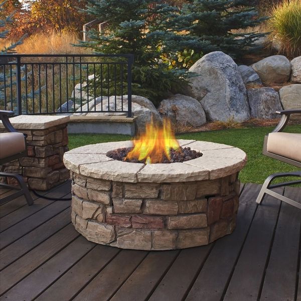 Real Flame C11810lp Sedona Round Lp Fire Table W Ng Conversion Ki